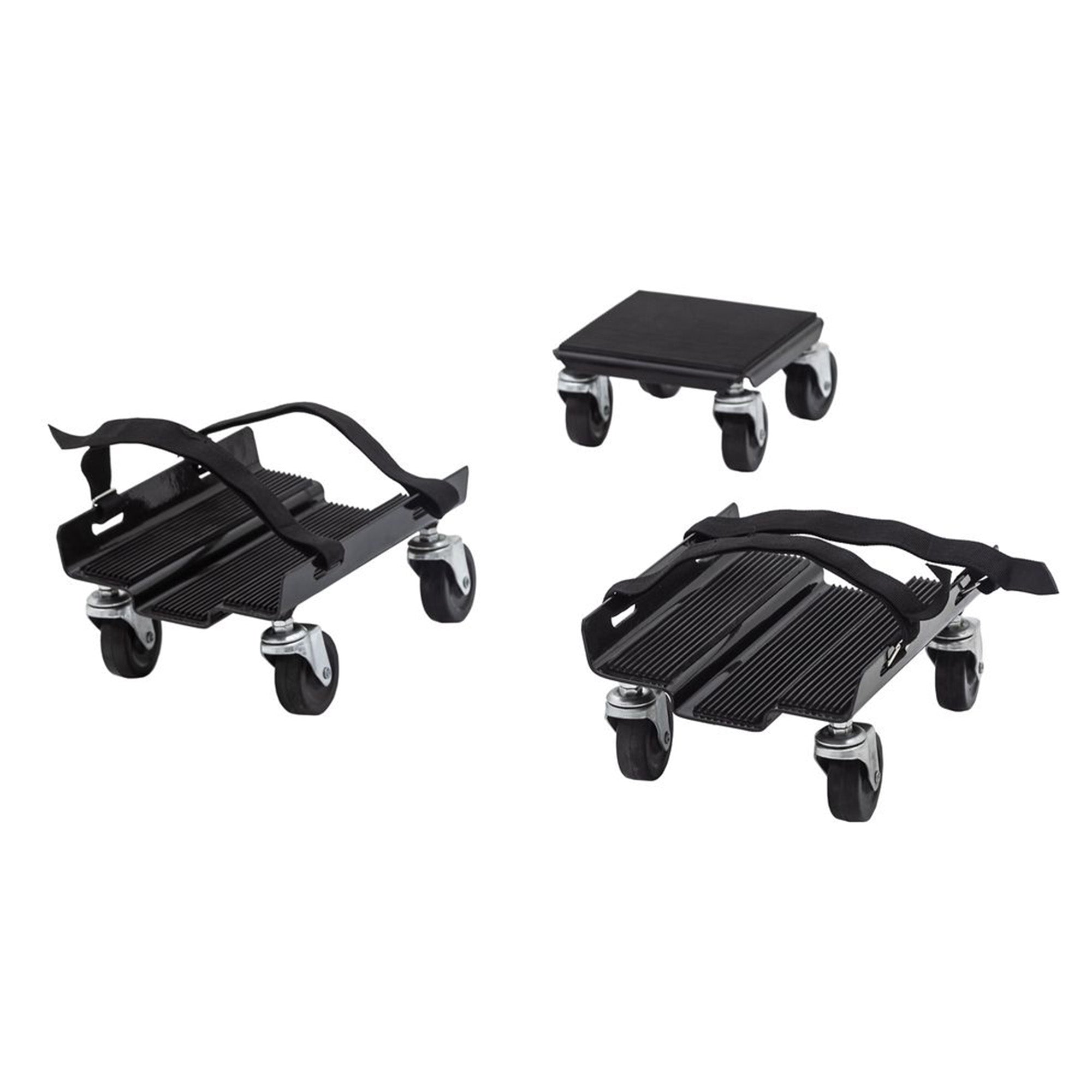 Black Ice 3-Piece Snowmobile Dolly Set for Ski & Track Storage, 1500 Lb Capacity