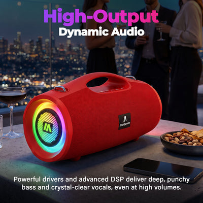 Max Power MPD437 Ultra Pro M2 Portable and Rechargeable Bluetooth Speaker, Red - VMInnovations