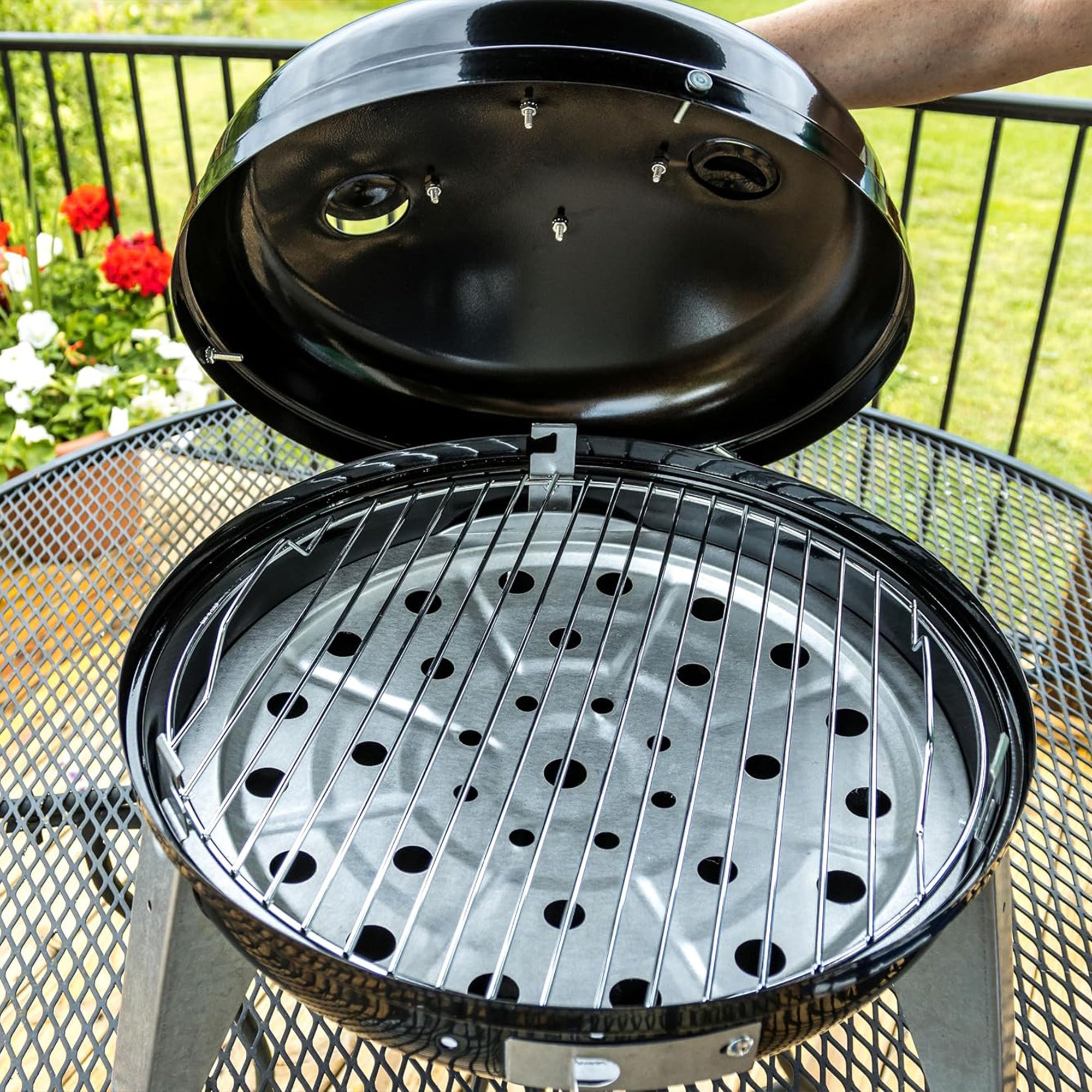 Americana Grills Wherever Grill, 2-in-1 Electric Charcoal Outdoor Grill, Orange