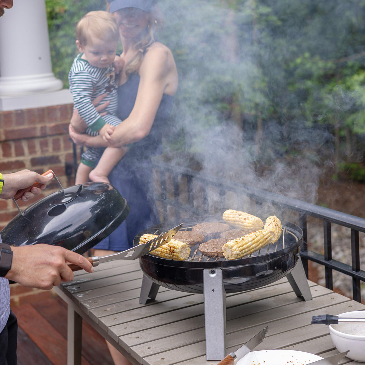 Americana Wherever Grill Dual-Fuel Portable Electric & Charcoal BBQ Grill, Black