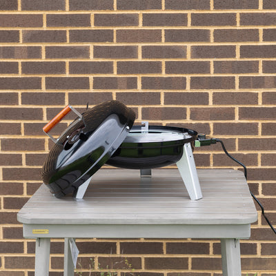 Americana Wherever Grill Dual-Fuel Portable Electric & Charcoal BBQ Grill, Black
