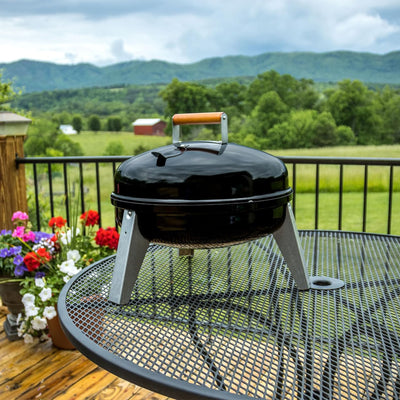 Americana Grills Wherever Grill, 2-in-1 Electric Charcoal Outdoor Grill, Purple - VMInnovations
