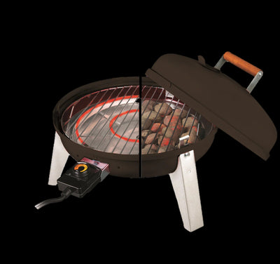 Americana Grills Wherever Grill, 2-in-1 Electric Charcoal Outdoor Grill, Orange