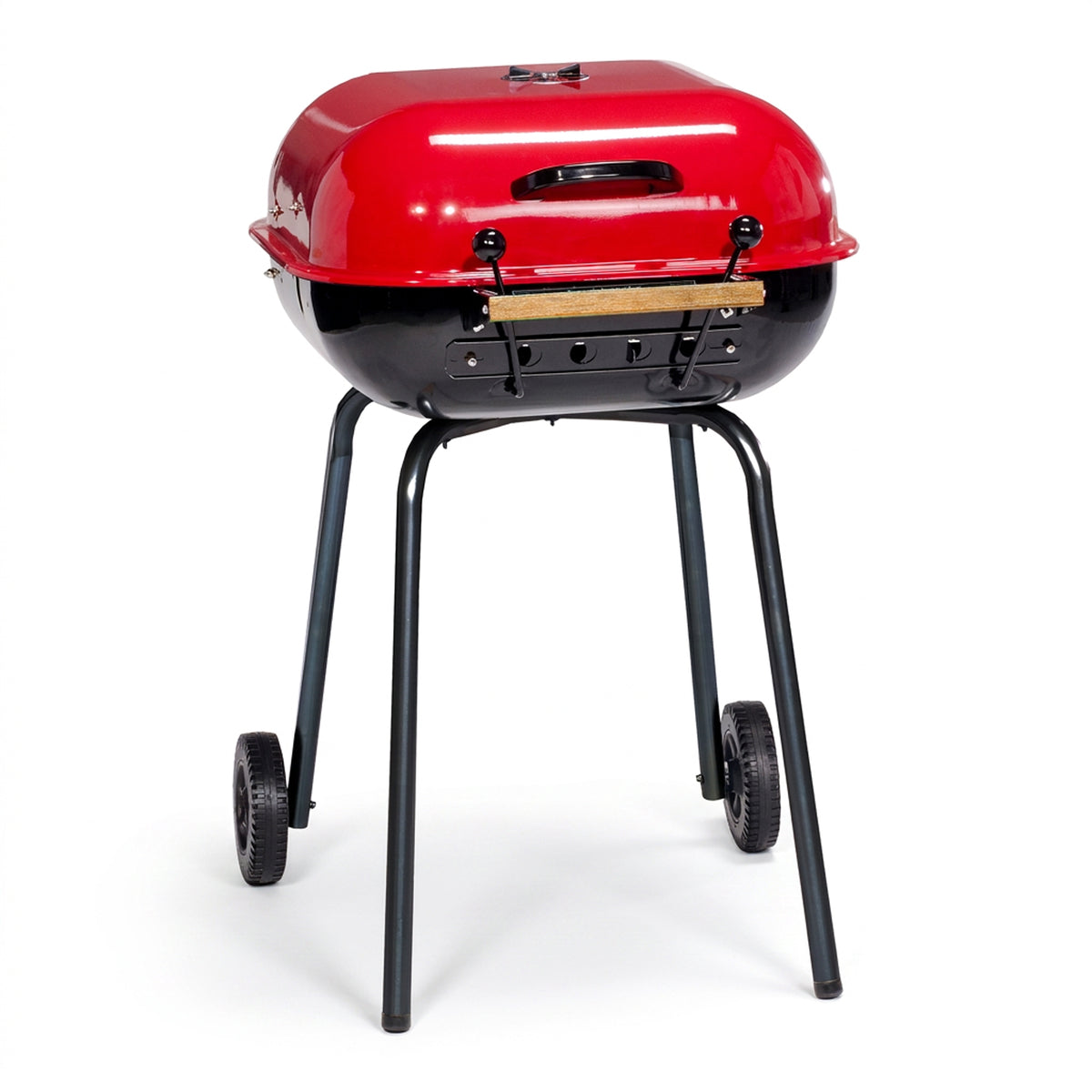 Americana The Swinger Portable Charcoal Grill, Outdoor BBQ with Wheels, Red - VMInnovations