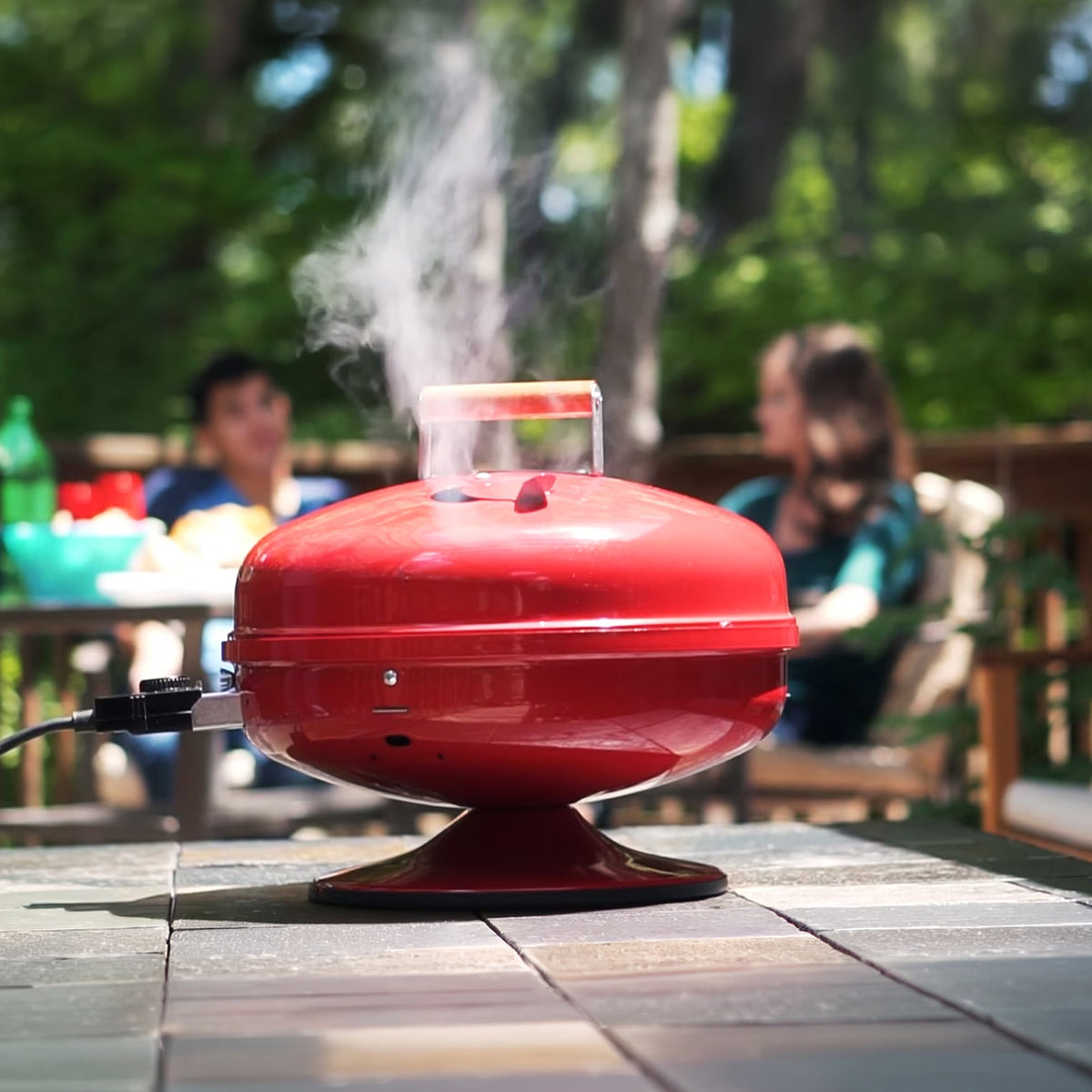 Americana Grills Lock N' Go Electric Grill for Outdoor Cooking, Red (Open Box)