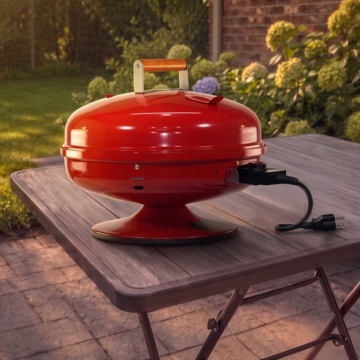 Americana Grills Lock N' Go Electric Grill for Outdoor Cooking, Red (Open Box)