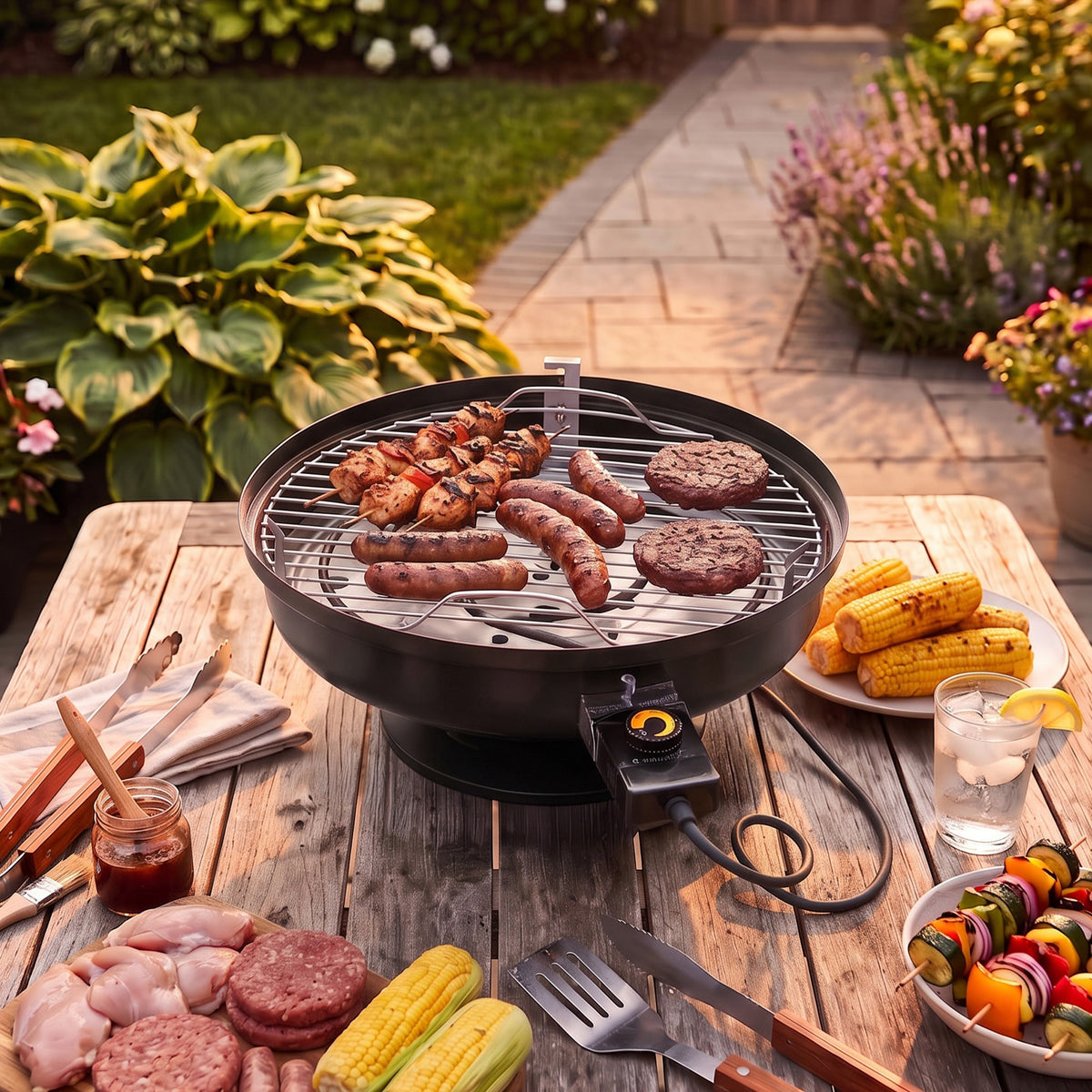 Americana Grills Lock N' Go Electric Grill, Portable for Outdoor Cooking, Black - VMInnovations