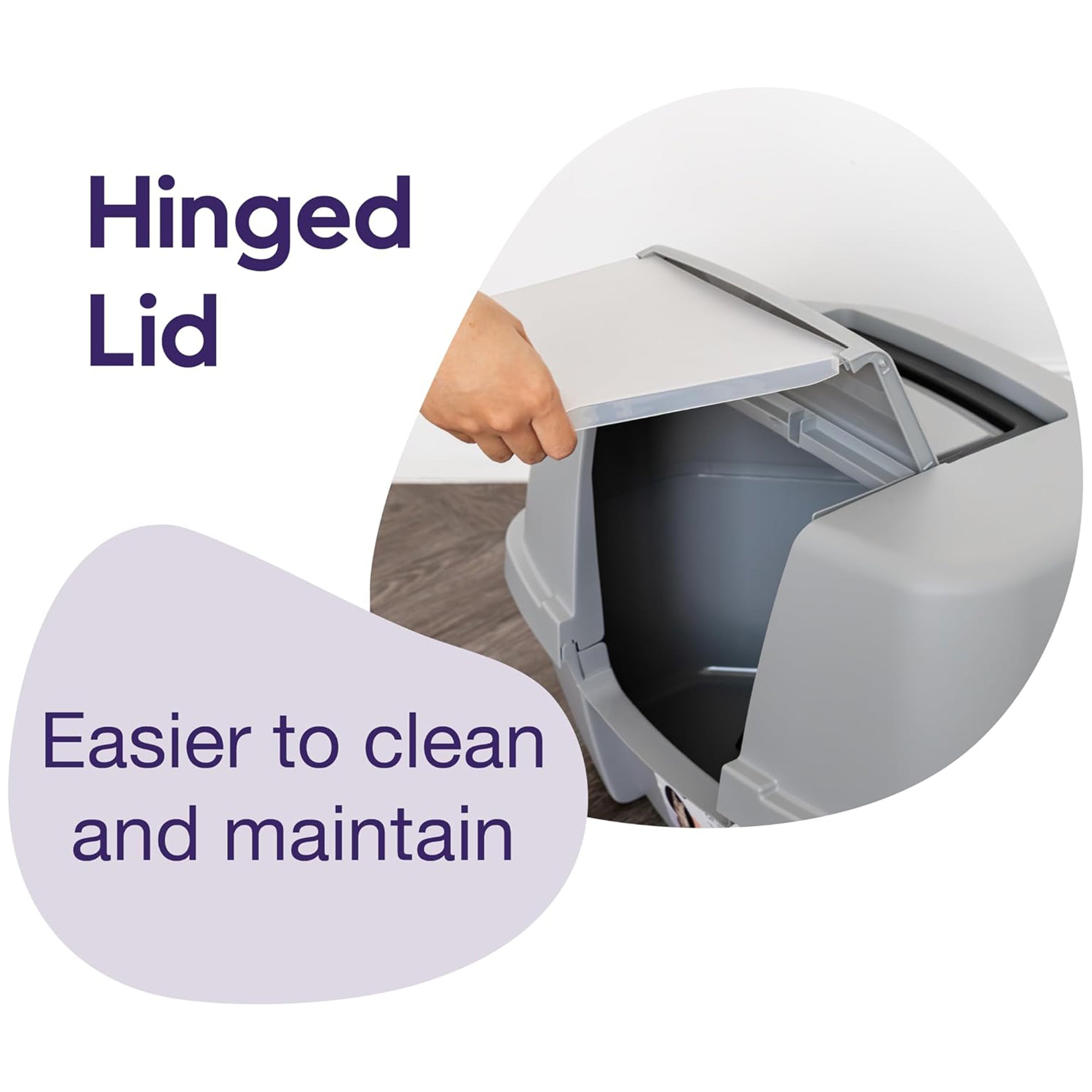 Litter Genie Covered Corner Cat Litter Box w/ Front Door Flap, Scoop w/ Handles - VMInnovations