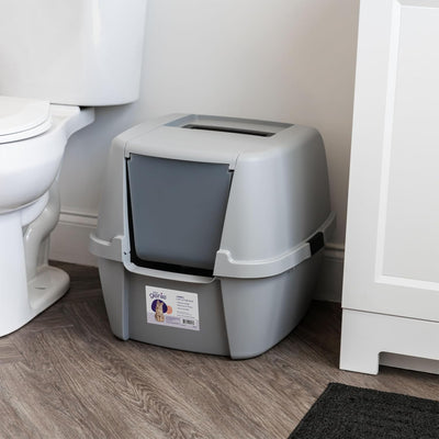 Litter Genie Covered Cat Litter Box with Front Door Flap Scoop with Handles - VMInnovations