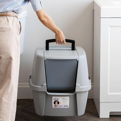 Litter Genie Covered Cat Litter Box with Front Door Flap Scoop with Handles - VMInnovations