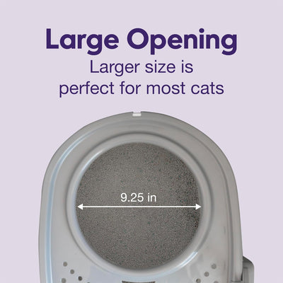 IRIS USA Cat Litter Box, Large Top Entry with Catching Lid & Scoop, White/Gray - VMInnovations