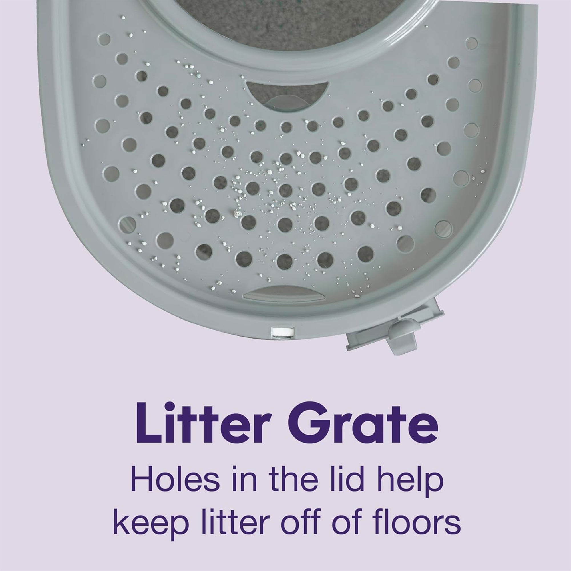 IRIS USA Cat Litter Box, Large Top Entry with Catching Lid & Scoop, White/Gray - VMInnovations