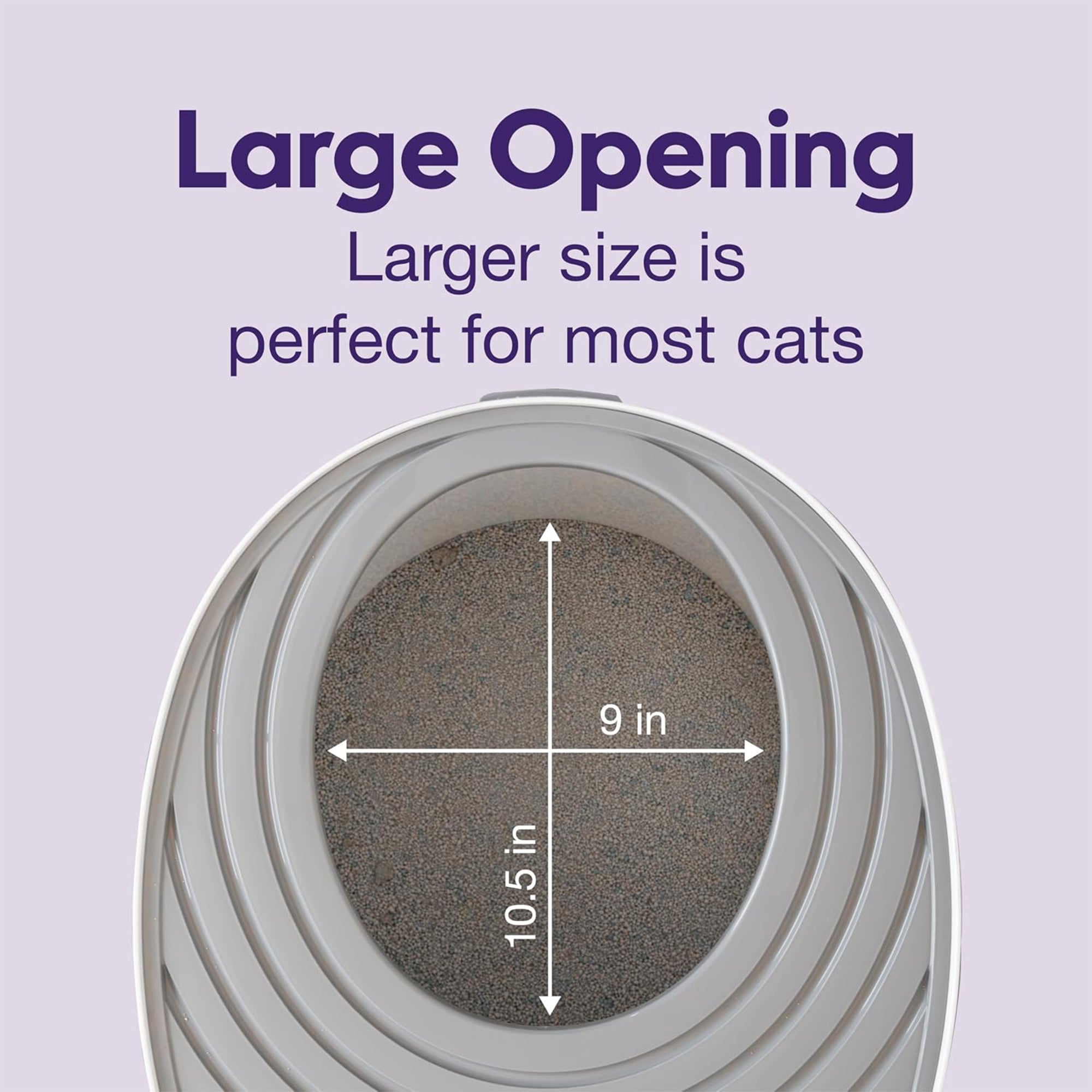 Litter Genie Cat Litter Box, Round Top Entry w/ Catching Lid & Scoop, White/Gray - VMInnovations