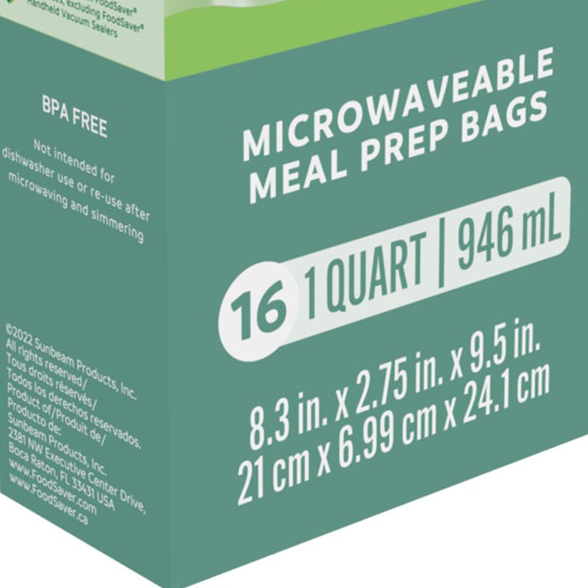 FoodSaver 32-Count Microwavable Meal Prep Vacuum Seal Bags, Leakproof, 1 Quart