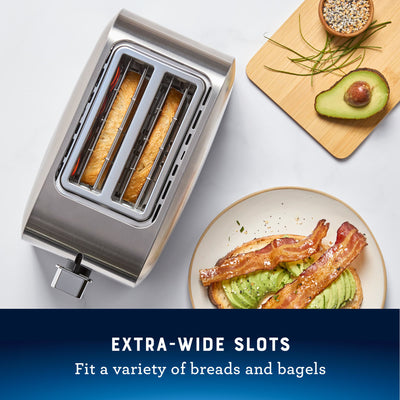 Oster 2-Slice Toaster with Extra Wide Slots, 7 Shade Settings, Stainless Steel - VMInnovations