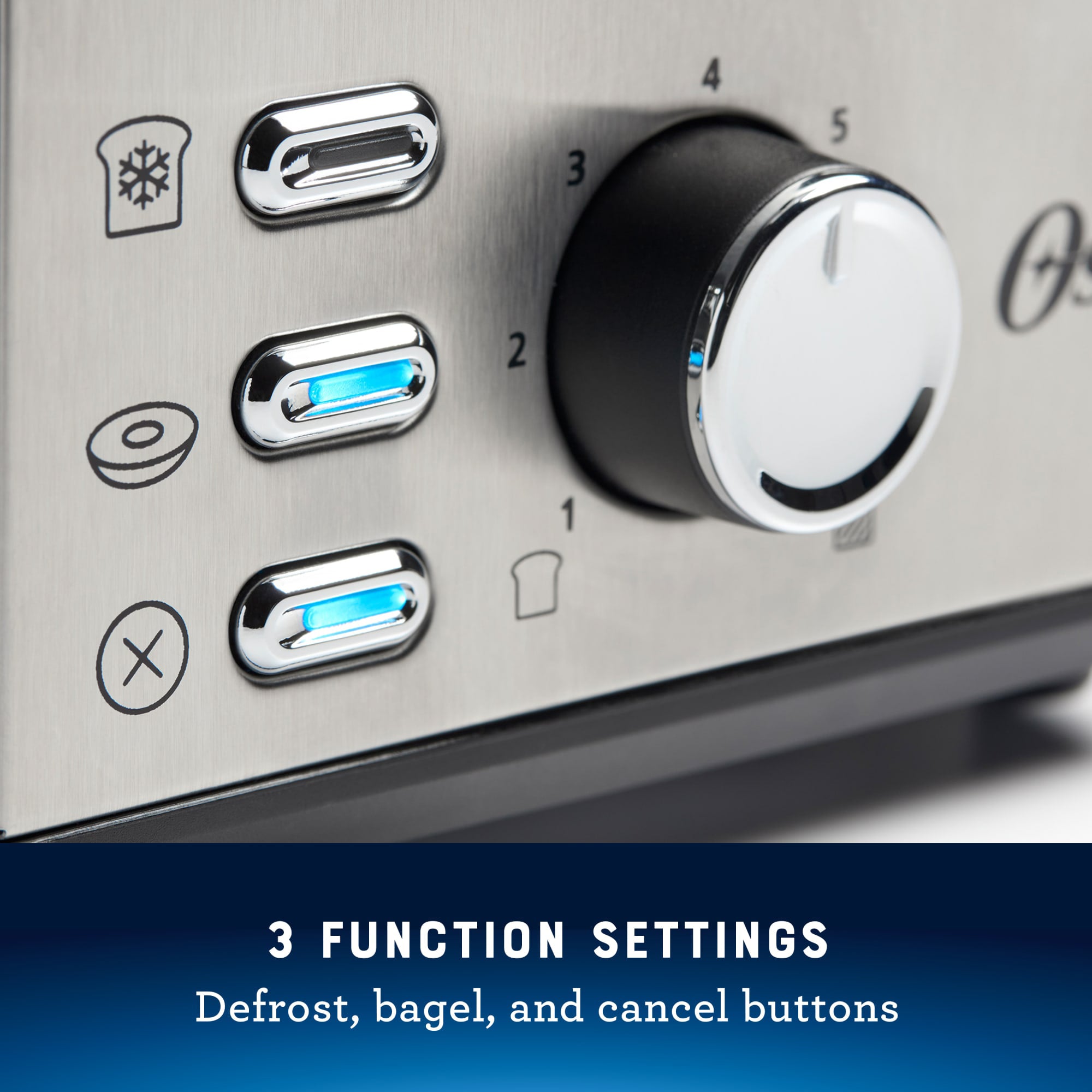 Oster 2-Slice Toaster with Extra Wide Slots, 7 Shade Settings, Stainless Steel - VMInnovations