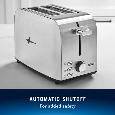 Oster 2-Slice Toaster with Extra Wide Slots, 7 Shade Settings, Stainless Steel - VMInnovations