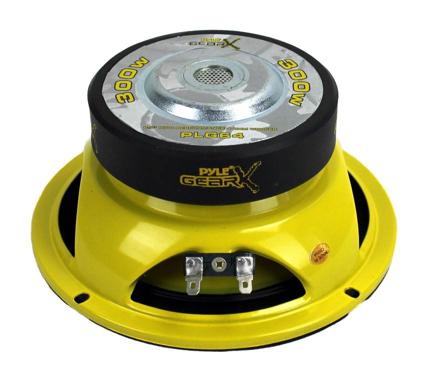 Pyle PLG64 6.5" 300W Car Mid Bass Woofer Midrange Sub Power Speaker, Yellow