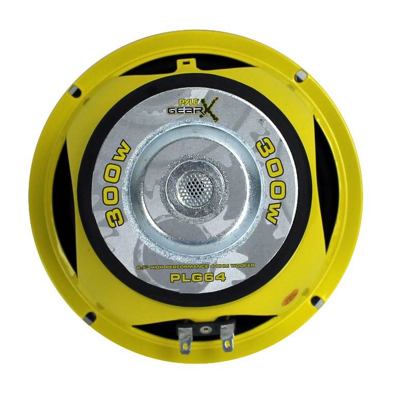 Pyle PLG64 6.5" 300W Car Mid Bass Woofer Midrange Sub Power Speaker, Yellow