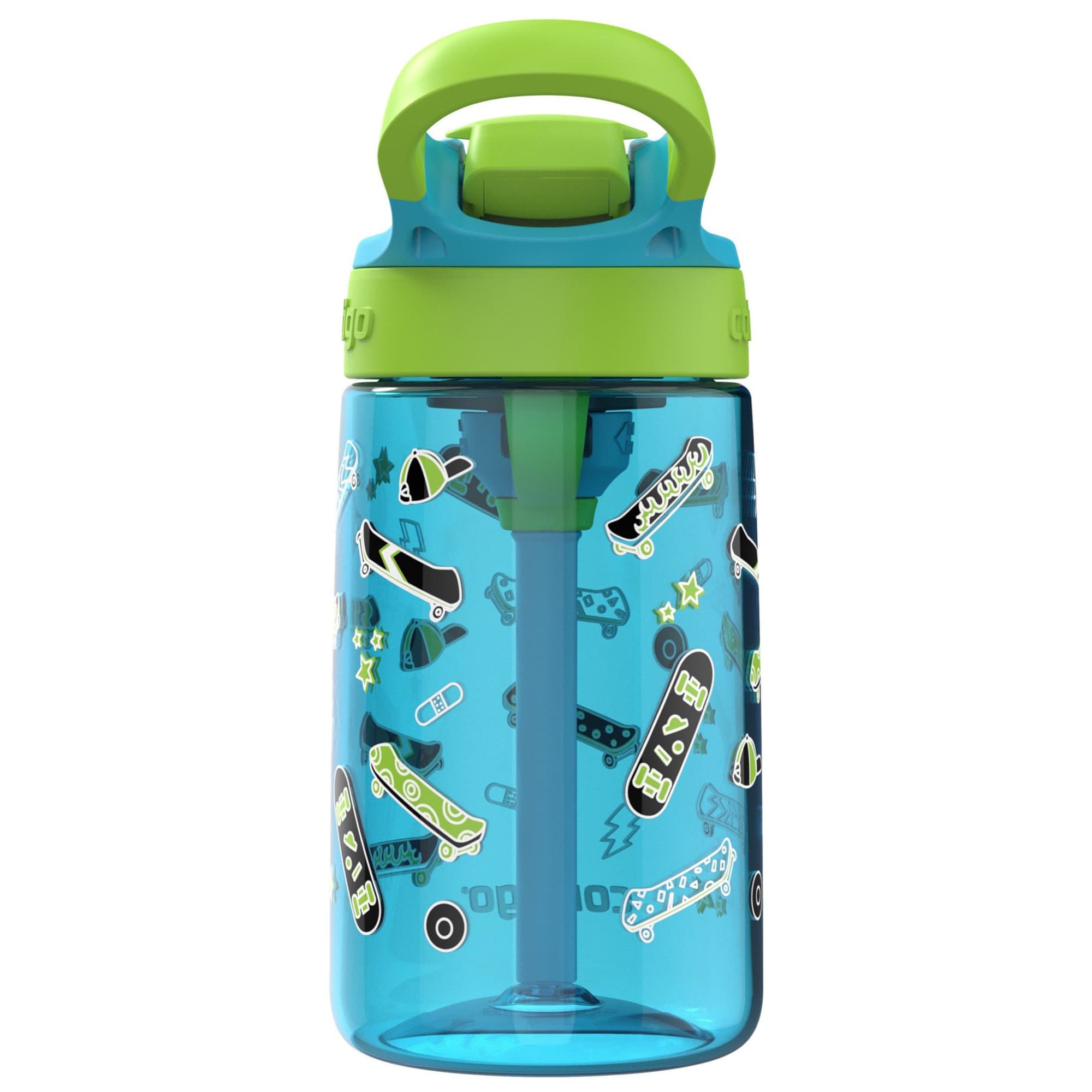 Contigo 2 Pack Kids Aubrey 14 oz Water Bottle w/AutoSpout Straw, Blue Raspberry - VMInnovations