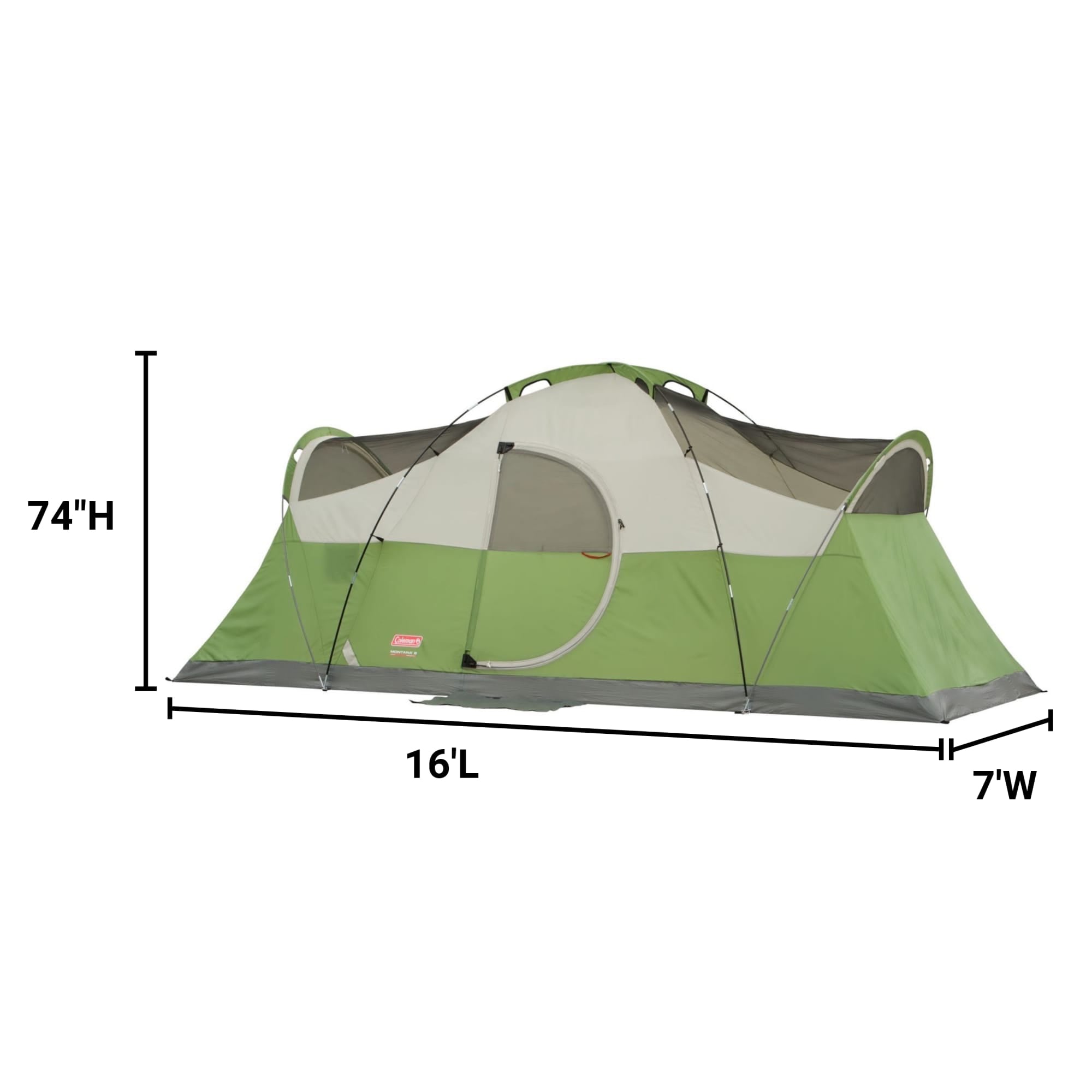 Coleman Montana 8-Person Camping Tent, Family Tent w/ Rainfly & E-Port(Open Box)