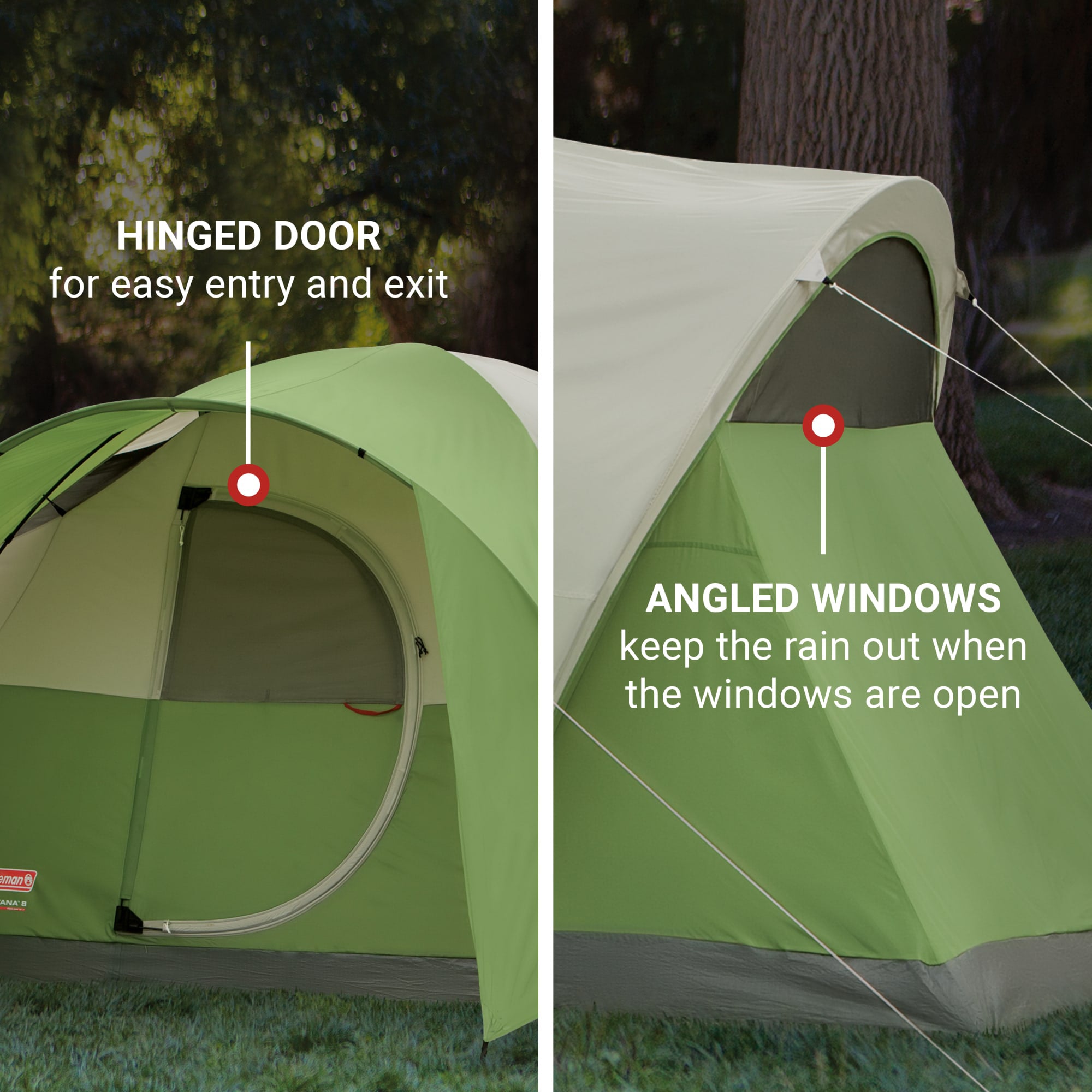 Coleman Montana 8-Person Camping Tent, Family Tent w/ Rainfly & E-Port(Open Box)