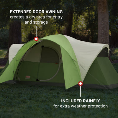 Coleman Montana 8-Person Camping Tent, Family Tent w/ Rainfly & E-Port(Open Box)