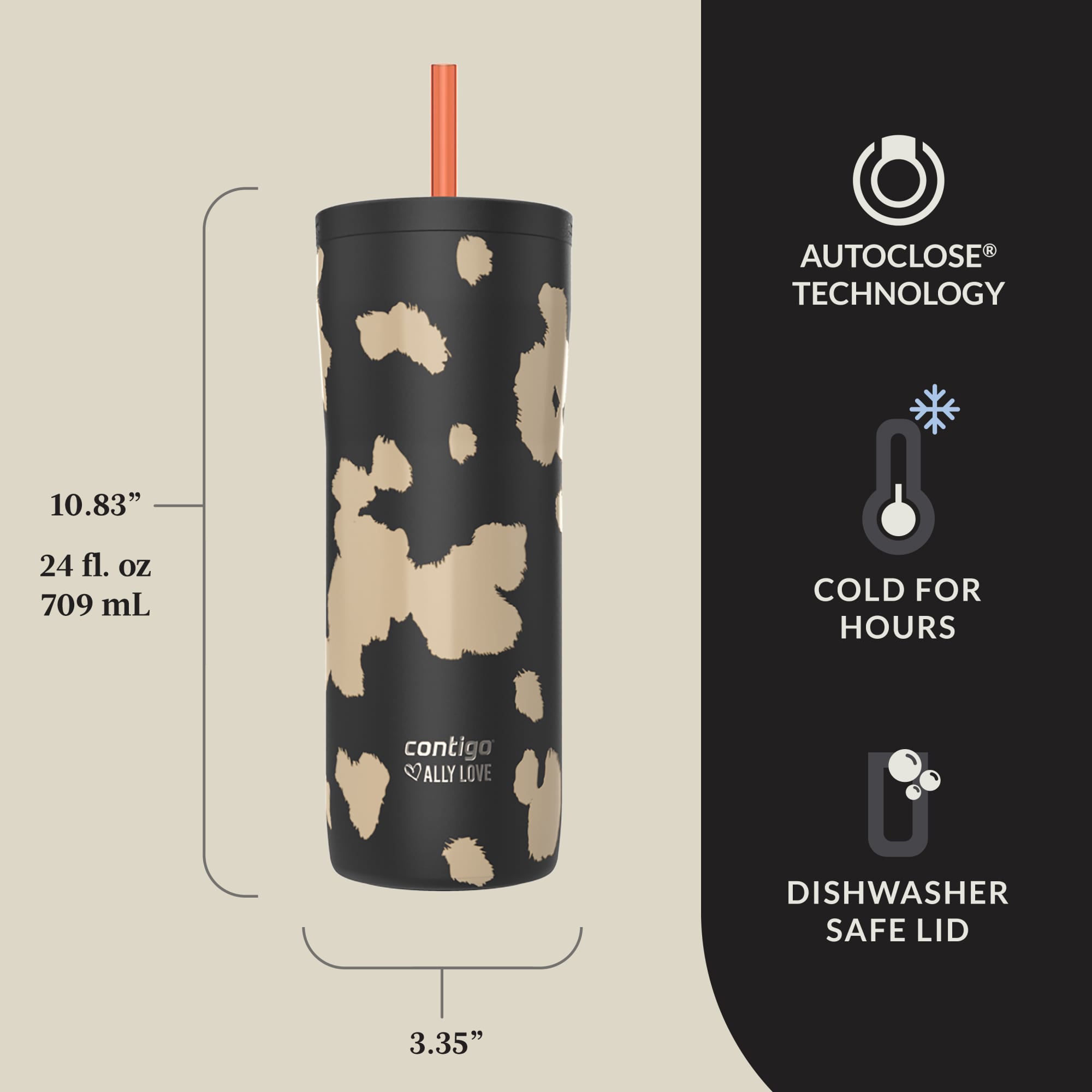 Contigo 2 Pack Streeterville 2.0 Stainless Steel Tumbler, Straw, 24oz, Licorice