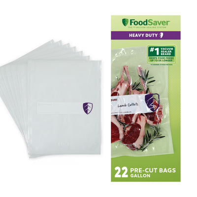 FoodSaver 22 Pack Heavy Duty Gallon Vacuum Seal Bags, BPA-Free Freezer Bags
