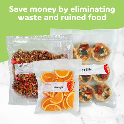FoodSaver 36 Pack Reusable Quart Vacuum Zipper Bags, BPA-Free Freezer Storage