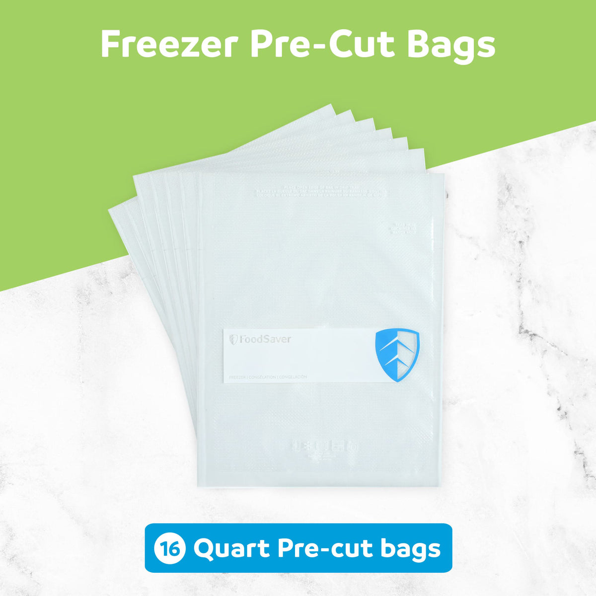 FoodSaver 32 Pack Quart Vacuum Seal Bags, Pre-Cut BPA-Free Freezer Storage Bags