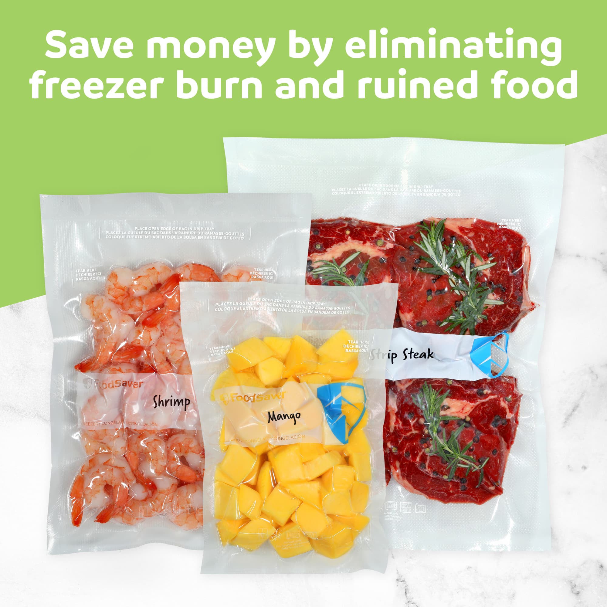 FoodSaver 64 Pack Quart Vacuum Seal Bags, Pre-Cut BPA-Free Freezer Storage Bags - VMInnovations