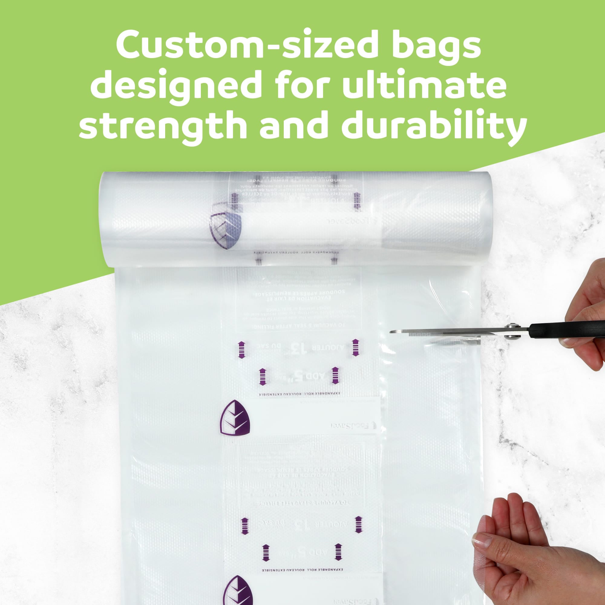 FoodSaver 3 Pack Heavy Duty Vacuum Sealer Rolls, XL 11" x 16', Expands to 14" - VMInnovations