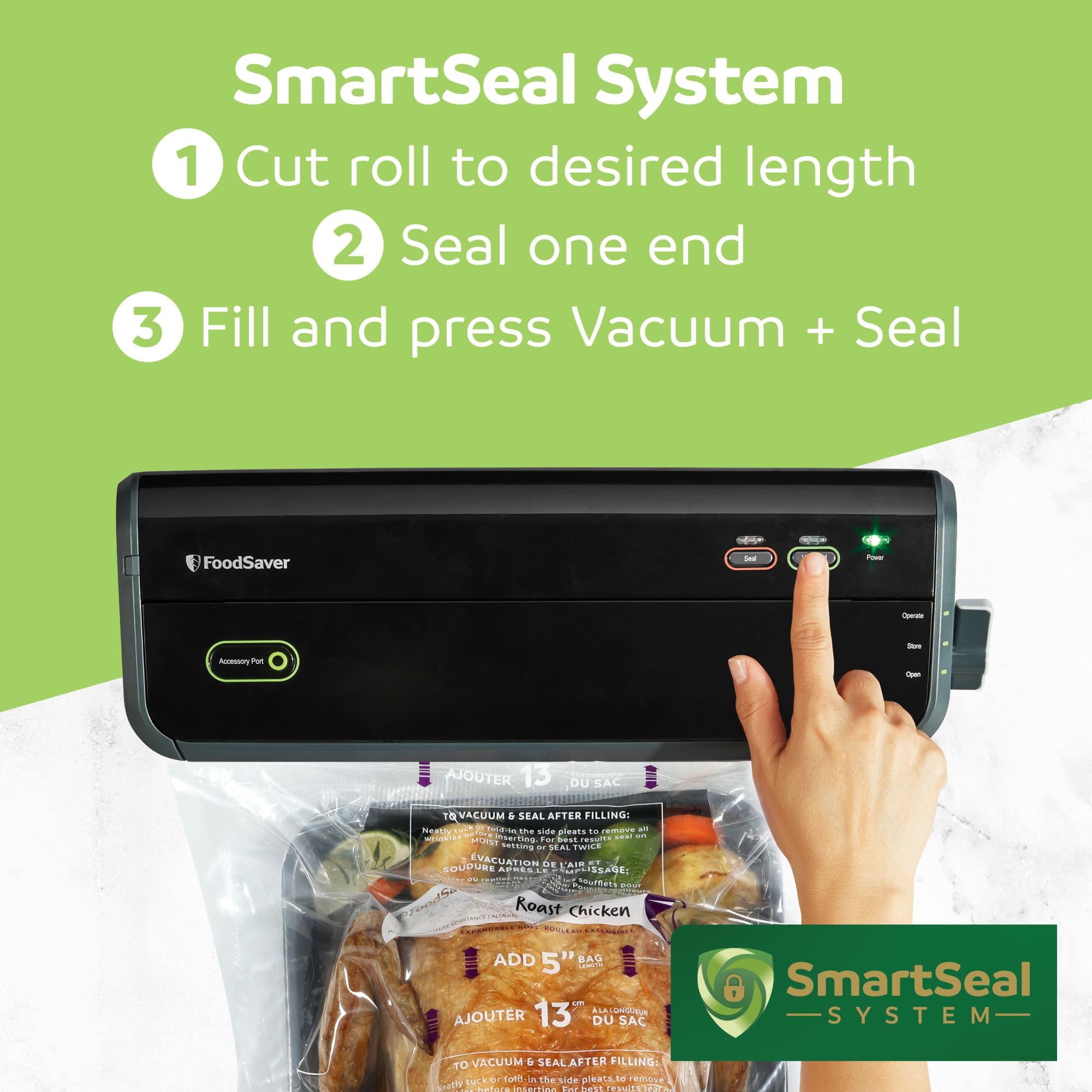 FoodSaver 3 Pack Heavy Duty Vacuum Sealer Rolls, XL 11" x 16', Expands to 14" - VMInnovations