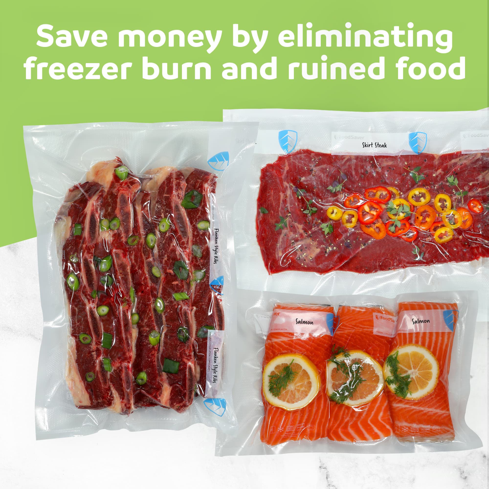 FoodSaver 8 Pack Vacuum Sealer Rolls, 11"x12.5' Rolls, Custom Size Freezer Bags - VMInnovations