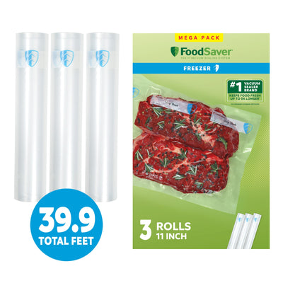 FoodSaver 3 Pack Vacuum Sealer Rolls, Freezer Bags for Food Storage & Meal Prep