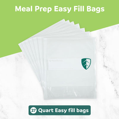 FoodSaver Easy Fill 1-Quart Vacuum Sealer Bags, 27 Count, Free-Standing Design