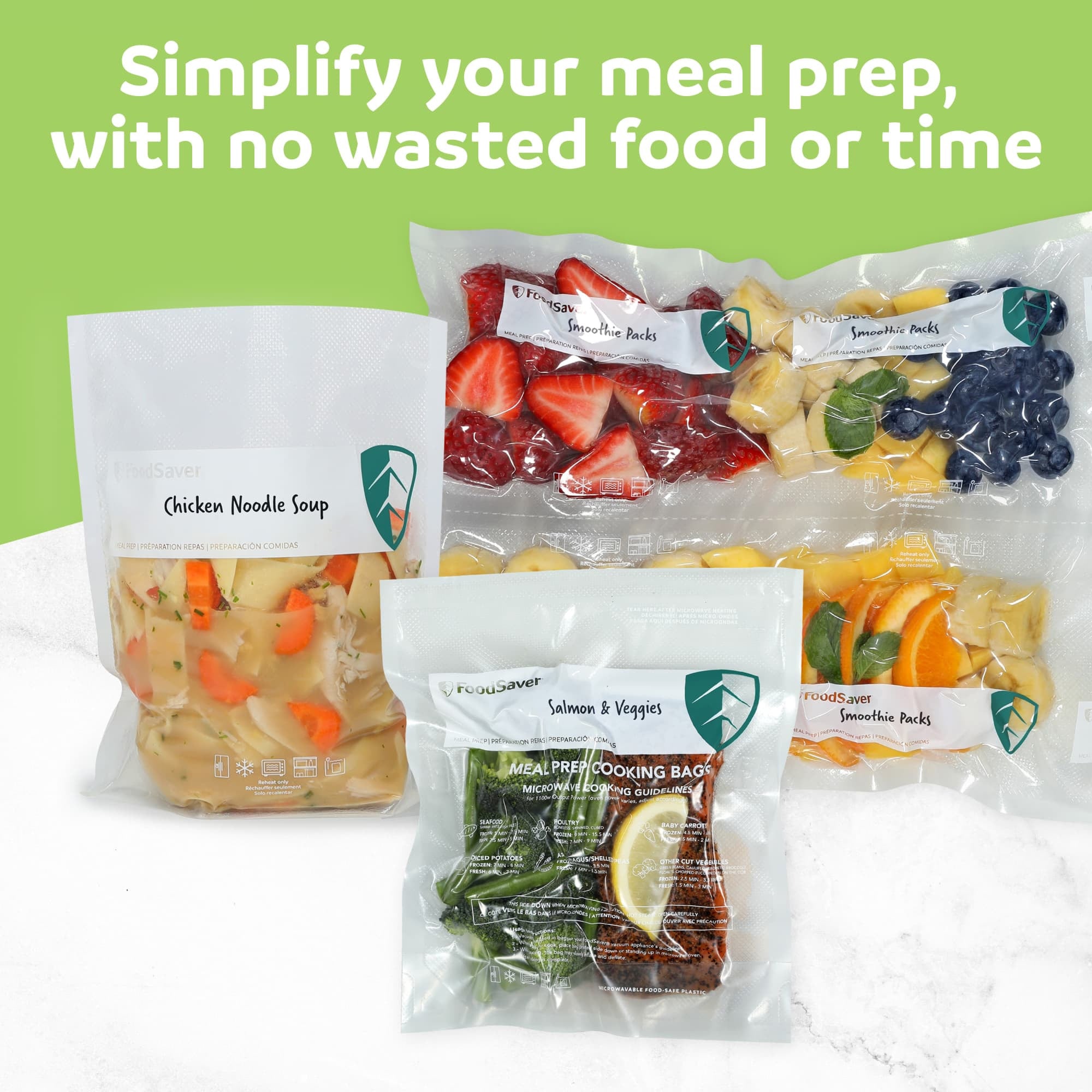 FoodSaver 8 Pack Vacuum Sealer Rolls, Custom Size Freezer Bags, Food Storage