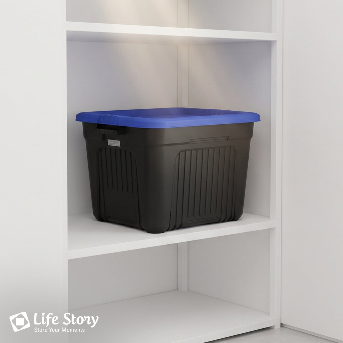 Life Story 20 Gallon Stackable Storage Bin, Versatile Lidded Container, Blue - VMInnovations