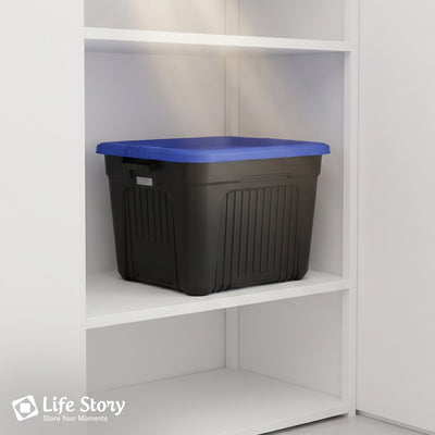 Life Story 20 Gallon Stackable Storage Bin, Versatile Lidded Container, Blue - VMInnovations