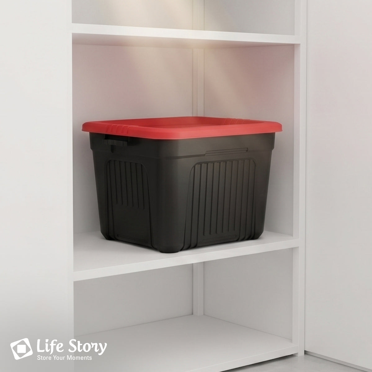 Life Story 20 Gallon Stackable Storage Bin, Versatile Lidded Container, Red - VMInnovations