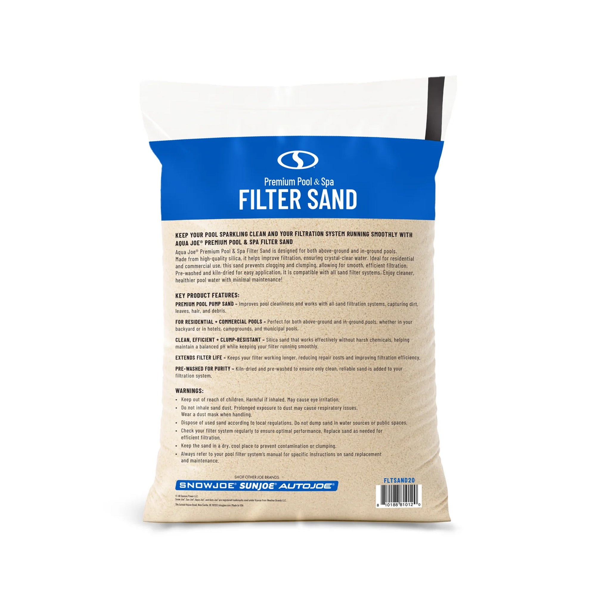 Aqua Joe Premium Pool & Spa Filter Sand for Swimming Pools, 20 lb, FLTSAND20 - VMInnovations