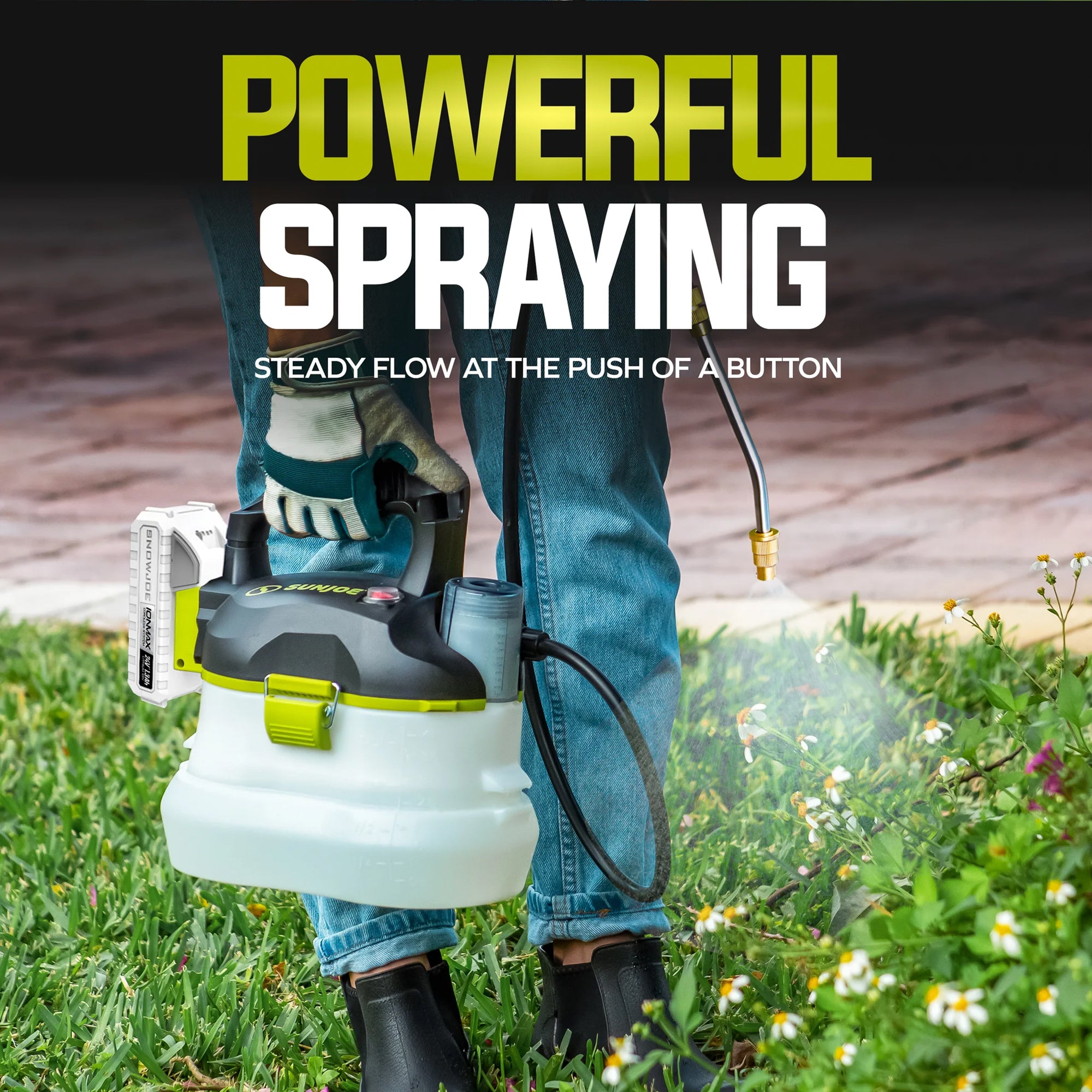 Sun Joe 24V Cordless Electric Garden Sprayer with Adjustable Wand, (Open Box)