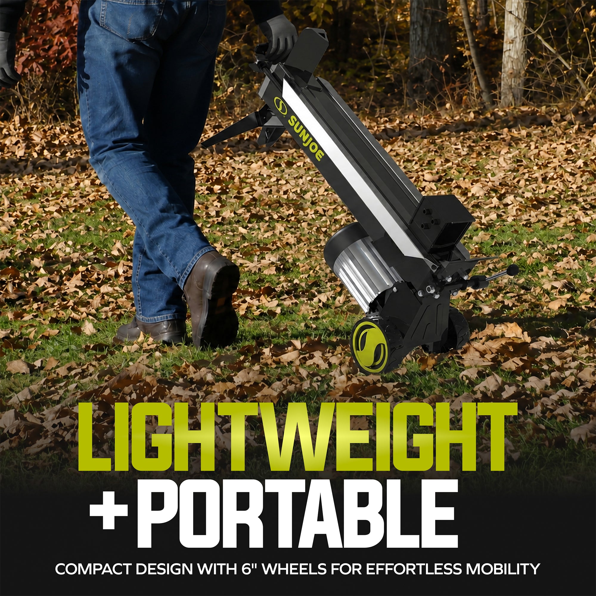 Sun Joe Electric Log Splitter with Hydraulic Ram, 5-Ton, 15 Amp Motor, LJ602E