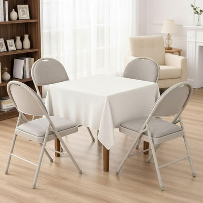 Sudden Comfort Set of 4 Double Padded Steel Frame High Back Chairs(Open Box)