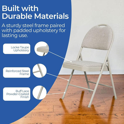 Sudden Comfort Set of 4 Double Padded Steel Frame High Back Chairs(Open Box)