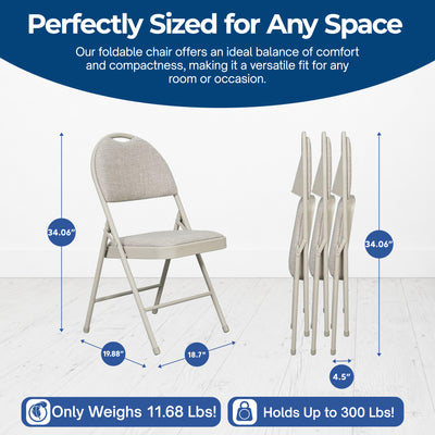 Sudden Comfort Set of 4 Double Padded Steel Frame High Back Chairs(Open Box)