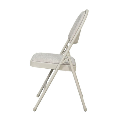 Sudden Comfort Set of 4 Double Padded Steel Frame High Back Folding Chairs, Buff
