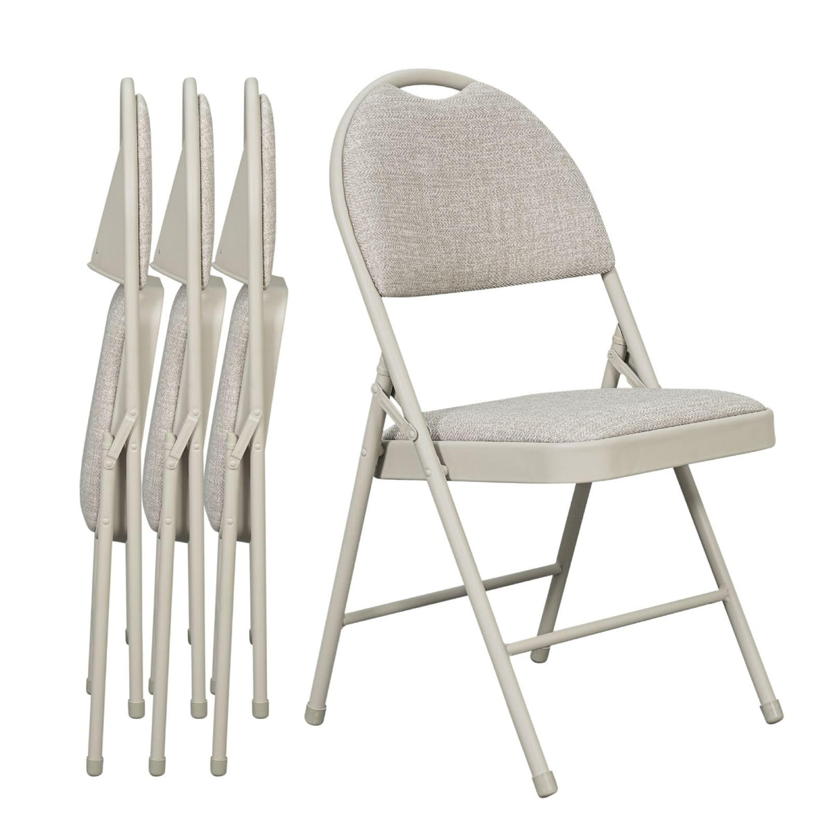 Sudden Comfort Set of 4 Double Padded Steel Frame High Back Chairs(Open Box)