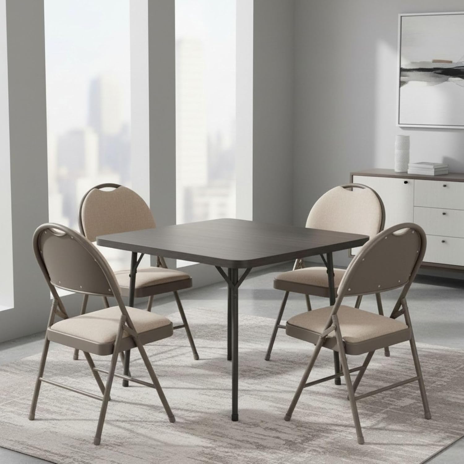 Sudden Comfort Set of 4 Double Padded Steel High Back Folding Chairs (Open Box)